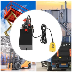 8 Quart Double Acting Hydraulic Pump Dump Trailer Unit Pack Power Unit Kit 12V - Picture 1 of 18