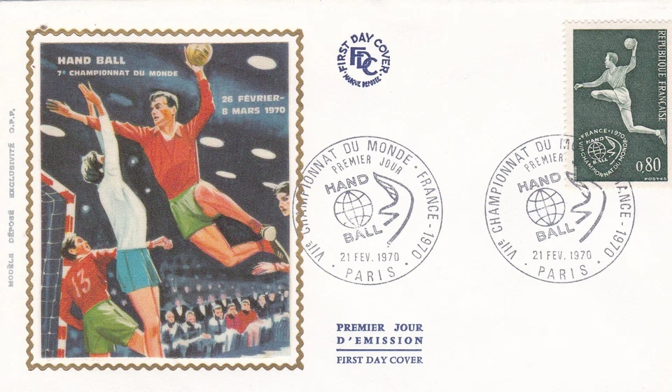 France 1970 FDC 7 Championship Monde D'Handball Spezial yt - Image 1 of 1