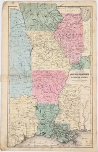 1847 WESTERN & SOUTH WEST STATES Map ORIGINAL (18X10.5) TEXAS INDIAN TERRITORY - Picture 1 of 8