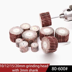 Polishing Wheel 3mm Handle 10/12/15/20 Diameter Louver Grinding Head 80-600 Grit - Picture 1 of 6