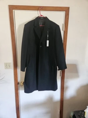 Abrigo London Fog para Hombres Mezcla de Lana, 46L | Negro | Chaqueta Abrigo Largo para Caminar Foto 1 de 4