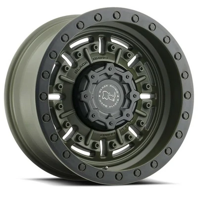 Rueda negra Rhino Abrams 20x9,5 5x5,0 verde oliva drab 20" -18 mm para llanta Jeep Foto 1 de 4