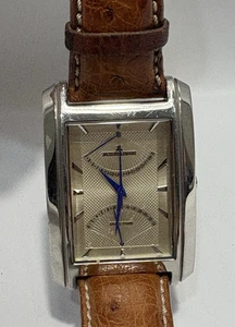 Jacques Lemans 1-1243 Dual Time Stainless Steel Mens Watch - New Battery - Picture 1 of 9