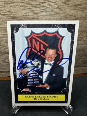 1991-92 Score American #432 Dirk Graham Frank J. Selke In-Person ON-CARD AUTO - Image 1 of 2