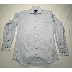 David Donahue Men's Blue/White Trim Fit Button Up Shirt - Size S (15.5 - 34/35) - Picture 1 of 4