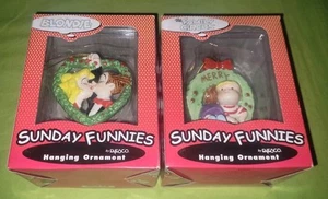 Vintage Sunday Funnies Blondie Family Circus Hanging Christmas Ornament 1999 - Picture 1 of 10