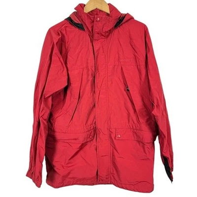 Timberland Mens Red Hooded Jacket Parka Light Weight Hip Length 11297 Medium M - Image 1 of 4