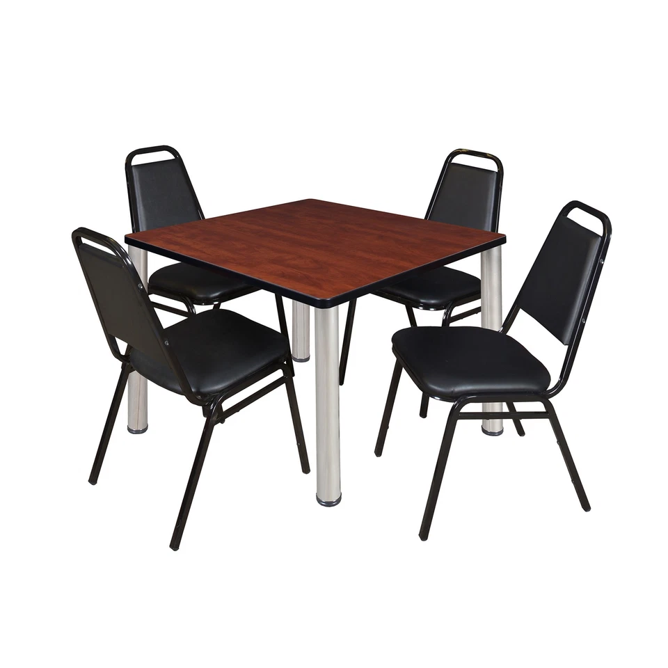 Regency Kee 30 in Square Breakroom Table Top Black Legs 4 Restaurant Stack - Image 1 of 1
