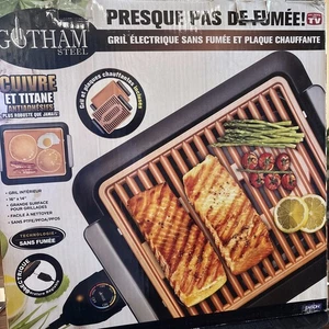 Electric Grill & Griddle Drip Pan Gotham Smoke-less Cooktop Non Stick Copper - Picture 1 of 5