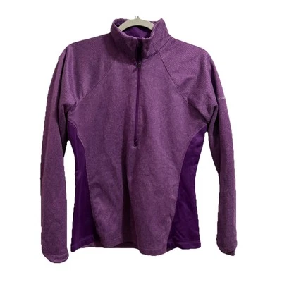 Pullover Columbia púrpura jaspeado media cremallera cuello falso ropa deportiva para mujer talla M” Foto 1 de 4