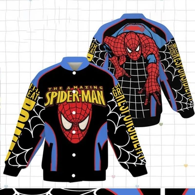 The Amazing Spiderman Birthday Xmas Gift For Fan Superhero Baseball Jacket - Image 1 of 2