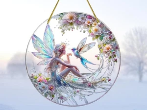Fairy Suncatcher Heart Window Hanging Enchanted Magical Home Decor Gift 20CM - Picture 1 of 9