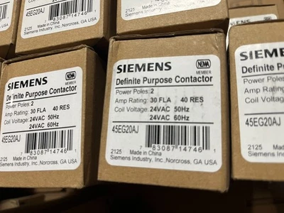 Siemens 45EG20AJ Contactor 2 Pole 24V 50/60HZ NEW IN BOX - Image 1 of 2
