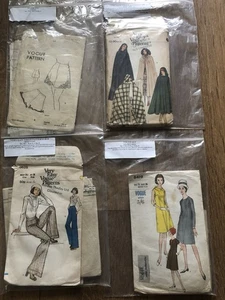 SELECTION OF 4 VINTAGE VOGUE PATTERNS/SIZED FROM 12-16 - Picture 1 of 5