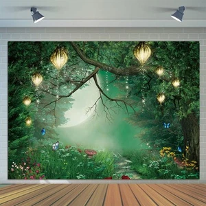 7x5ft Spring Enchanted Fairytale Forest Backdrop for Photography Mushroom Won... - Picture 1 of 6