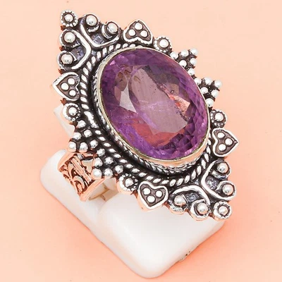 Joyería de plata hecha a mano con piedras preciosas de amatista "7" Foto 1 de 4