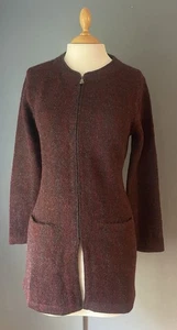 Alpaca Coat Size S Deep Red With Dark Grey NWT - Picture 1 of 2