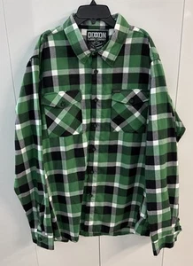 DIXXON The Southie Shirt Mens 2XLT Tall Green Black Plaid Button Up - Picture 1 of 9