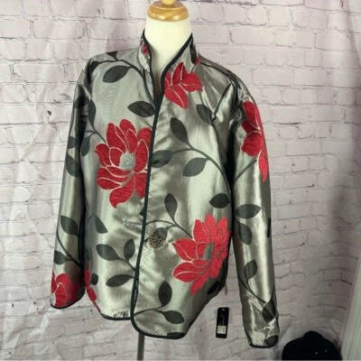 NWT irresistible reversibles red floral or Leopard Print Women's Jacket sz XL - Image 1 of 4