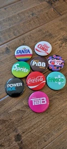 2023 COCA COLA CHERRY COKE SPRITE TAB MR PIBB FRESCA PROMO BUTTON BADGE SET OF 5 - Picture 1 of 1