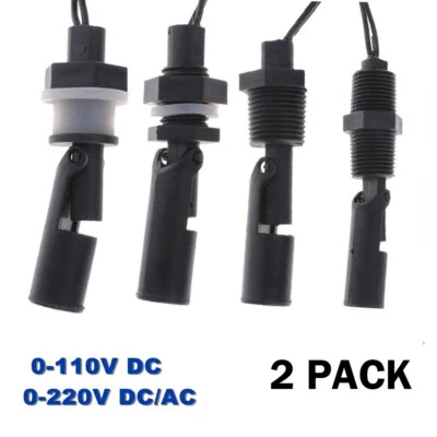 2Pcs Side Mount Horizontal Water Level Sensor Sensing Liquid Float Switch Tank