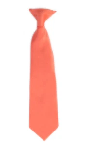 25 + Colors Clip On Neck Tie For Toddler (2T-4T )Kids(4-7) Boys (8-16) Satin Tie - Picture 1 of 31