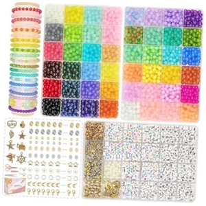 3130pcs 6mm Glass Beads Bracelet Making Kit, 48 Colors 48 colors with letter - Picture 1 of 8