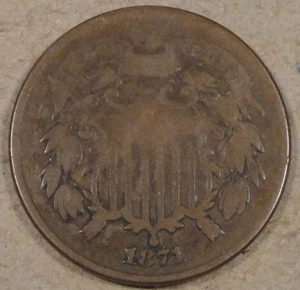 1871 Two Cents VG - Picture 1 of 2