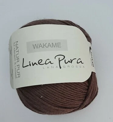 (99 €/kg):  50 g WAKAME, LG Linea Pura, Pt. 03,  Fb.005 braun  # 5255 - Bild 1 von 2