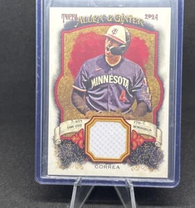 2024 Topps Allen & Ginter Carlos Correa #AGR-CC maglia bianca reliquia gemelli - Foto 1 di 2