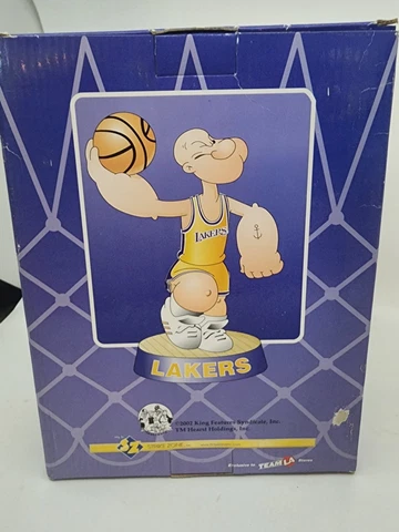 VINTAGE 2002 Los Angeles Lakers Popeye Bobble head Team LA Stores NEW Cover