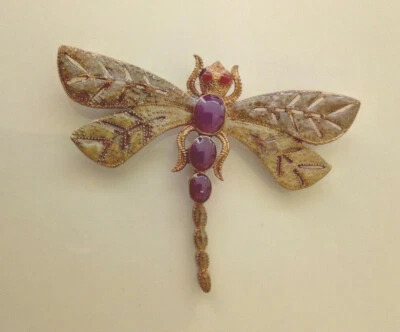 Bronze Purple Enamel Butterfly Brooch - Image 1 of 3
