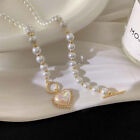 Imitation Pearl Love Necklace Cool and Sweet Simple Gold Pearl Nec.cf