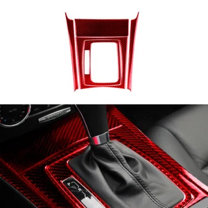 Red Carbon Fiber Gear Shift Panel Trim For Mercedes-Benz C Class W204 2007-2013 - Picture 1 of 17