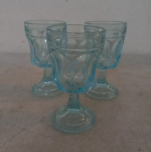 Set of 3 Vintage 1976 Anchor Hocking Fairfield Light Blue Wine Glasses - Picture 1 of 8