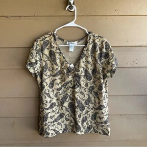 Rena Rowan Women's Paisley Cream Lace V-Neck Blouse - Size XL, NWT - Picture 1 of 6