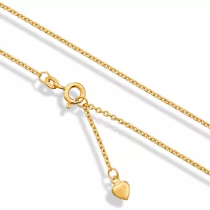 Fußkette Herz 585 Gelbgold Ankerkette 14 Karat 25cm Zwischenöse 22,5cm Neu - Bild 1 von 3