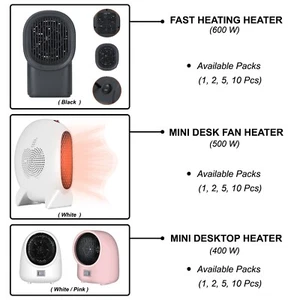 Space Heater Portable Heater Fast Heating Mini Desk Fan Heater 400W - 600W - Picture 1 of 32