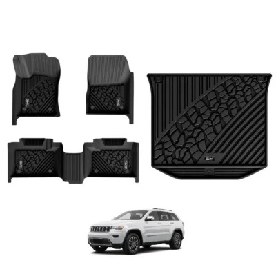 Alfombrillas 3W 2 filas con revestimiento de carga de maletero para Jeep Grand Cherokee 2016-2021 Foto 1 de 4