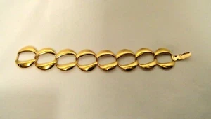 VINTAGE NAPIER GOLD TONE LINK BRACELET - Imagen 1 de 3
