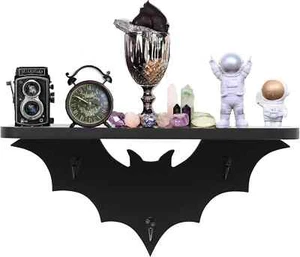 Bat Shelf Gothic Decor - Spooky Wall Decor for Bedroom & Apartment - Picture 1 of 6