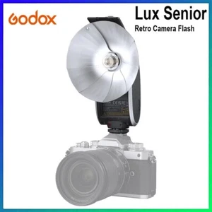 Godox Lux Senior Retro Camera Flash 6000±200K GN14 1700Mah Speedlite Auto/Manual - Picture 1 of 12