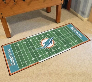 Miami Dolphins Football Field Runner Mat - 72"x30" NFL Licensed Rug Gift Carpet - Picture 1 of 4