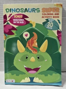 Bendon DINOSAURS SUPER Coloring Activity Book Tear & Share Pgs+ sticker +bkmks - Picture 1 of 13