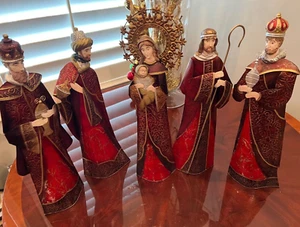 🌲Vintage Neiman Marcus Metal Holly Family - Picture 1 of 23