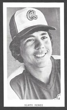 1975 Marty Perez  BRAVES  UNSIGNED  3-1/4 x 5-1/2  Team Issue  PHOTO CARD #1