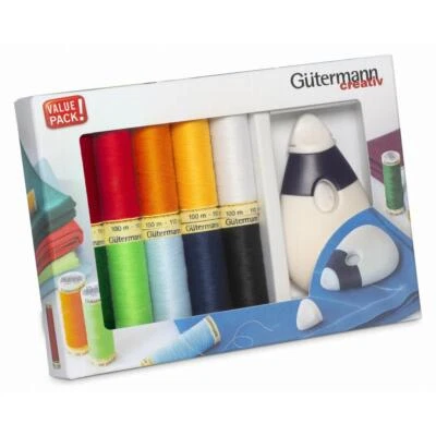 Gütermann Allesnäher + Kreiderad Maus Nähfaden-Set (10 Farben/ 100 m) - Bild 1 von 4
