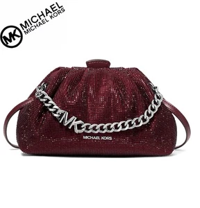 🔥NWT MICHAEL MICHAEL KORS Nola Small Crystal Clutch Chain Crossbody RP $498 - Picture 1 of 8