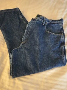 Cabela's Mens Classic Fit Straight Leg Blue Denim Flannel lined Jeans Size 40 - Picture 1 of 6