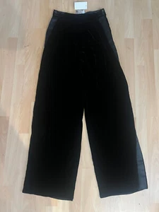 VINTAGE GIORGIO ARMANI TUXEDO WIDE LEG VELVET PANTS SZ 38 - Picture 1 of 6